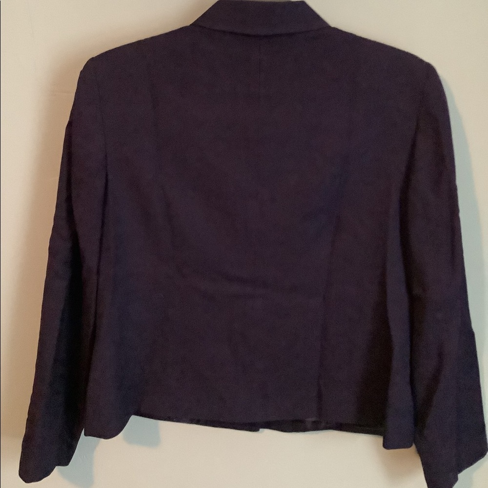 Talbots Deep Purple Button Up Collared Jacket - image 4